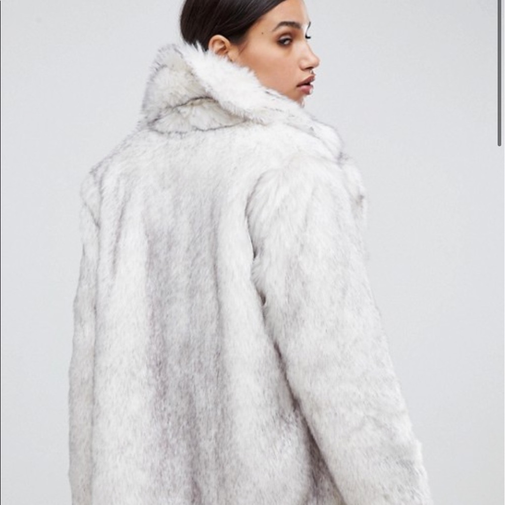 ASOS white faux fur jacket